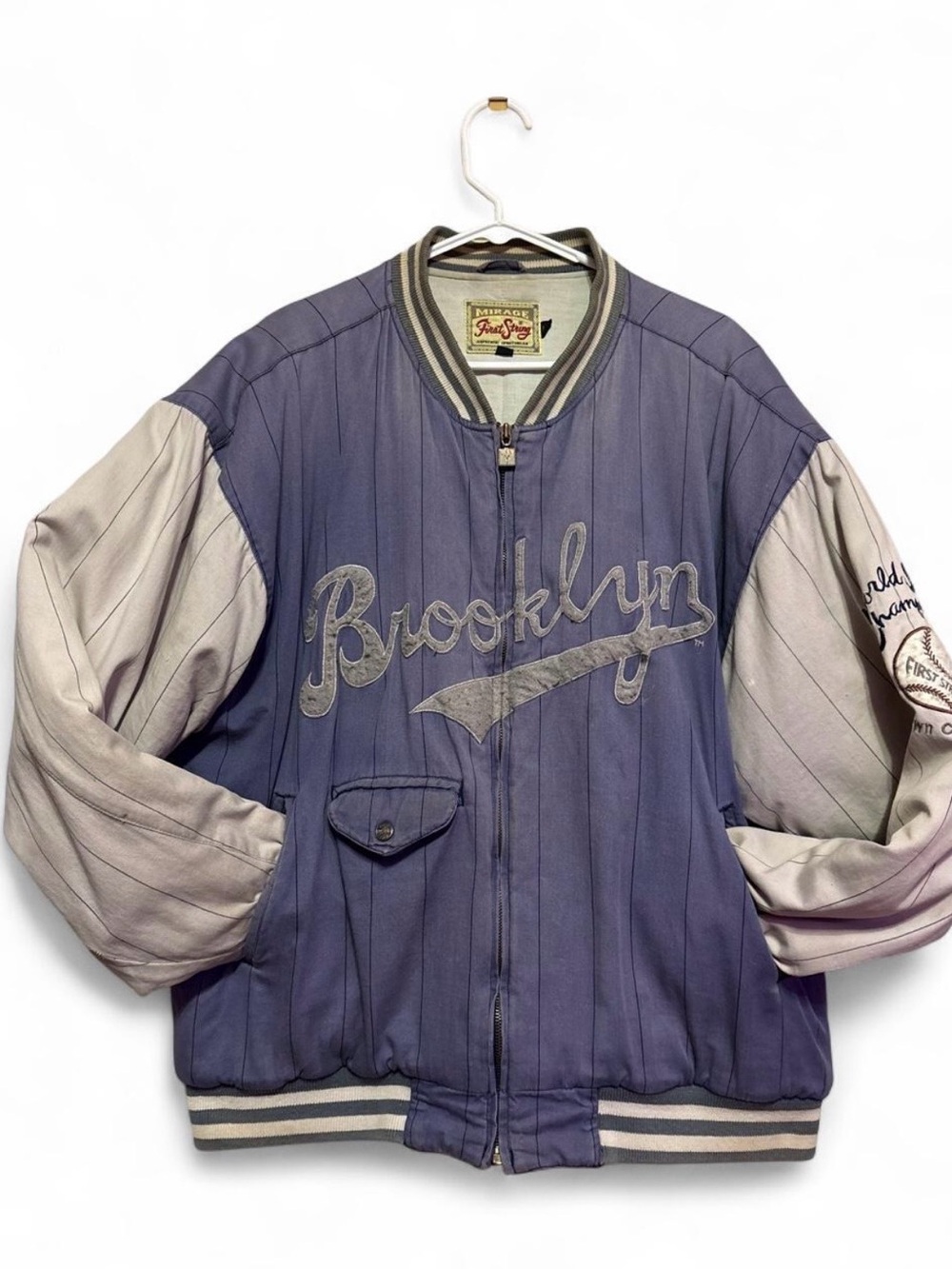 Vintage 90s Mirage First String Brooklyn Dodgers 1955 World Series Jacket Men's